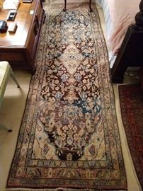 Vintage Persian Malayer runner, hand woven, 100% wool face, measures 3' 7" x 10' 1".