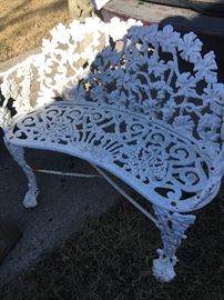 Pair of cast iron benches