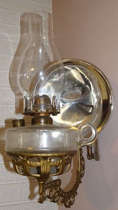 Wall Bracket Lamp W/ Mercury Glass Reflector  