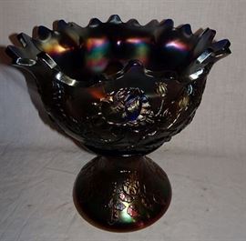 Collection of Carnival Glass, 2 Piece Punch Bowl
