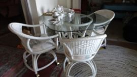 WICKER CHAIRS AND DINETTE SET