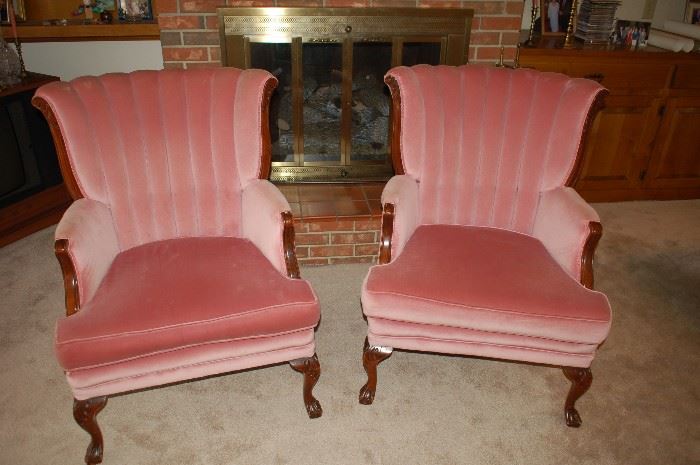Matching Velour Parlor Chairs