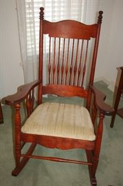 Finely Worked Antique Wooden Rocking Chair