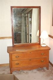 Antique Chest, 2  Drawers and Mirror