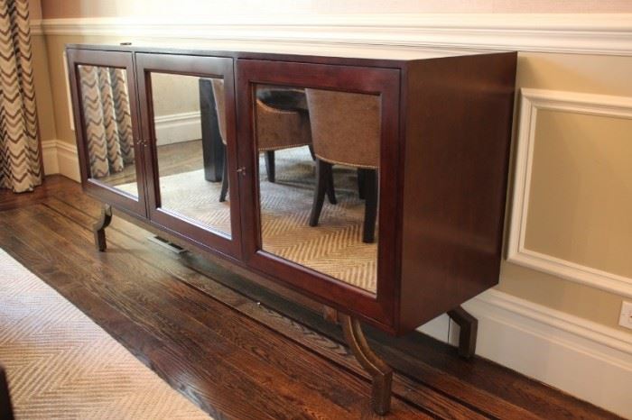 Buffet with Mirrored Front Cabinets