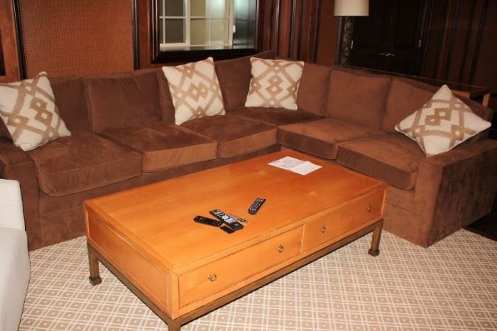 Sectional & Coffee Table with Accent Pillows