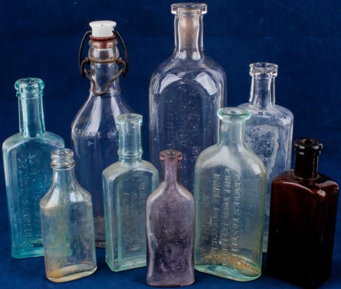 Lot 8 - 9 Antique Elixir Medicine Bottles