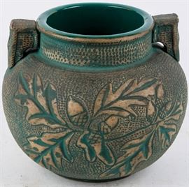 Lot 328 - Red Wing Dark Green Brushware Vase