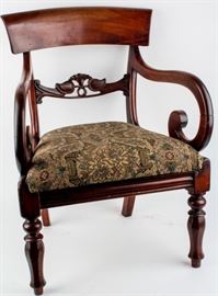Lot 212 - Furniture Antique Regency Scroll Arm Chair