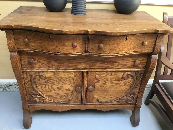 Antique oak console 