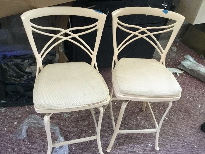 Metal bar chairs. Located on Jarvis 