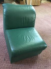Green leather chair   Located on Jarvis 