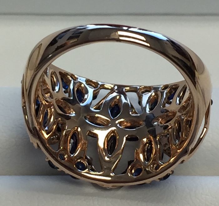 Stunning Sapphire & Diamond 14K Rose Gold Ring