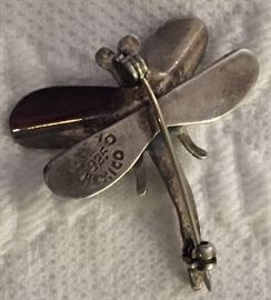 Vintage Sterling Silver Dragon Fly Pin