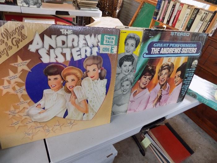 Three of several great Andrews Sisters record albums.