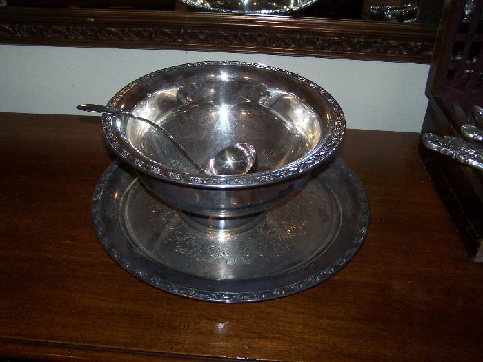 silver plate punch bowl