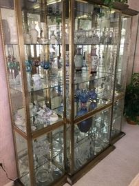 Beautiful display cabinet, glass front, lighted, approx 80 inch ht  72 inch wide and 17 inch depth