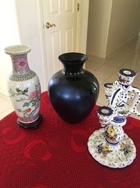Decorative vases and candle holder