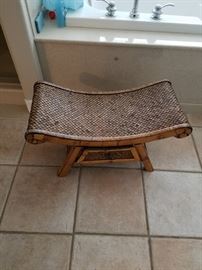 Asian Style Rattan/Wood Seat