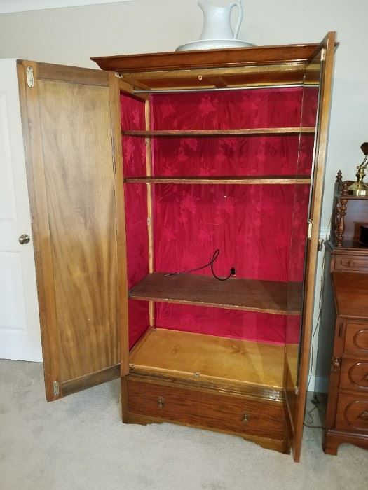 Inside Armoire with Silk Lining