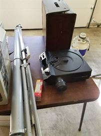 Projector Screen, Kodak Projector, and Carrying Box.