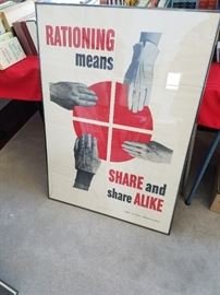 Vintage framed Rationing Poster