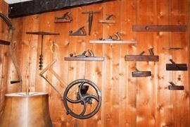 Antique Wood working tools - Wall mounted coffee grinder