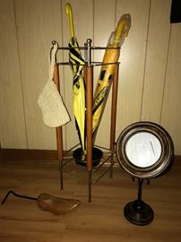 Mid-century modern umbrella stand and umbrellas from Zulu parade 