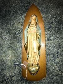 Madonna figure on plaque