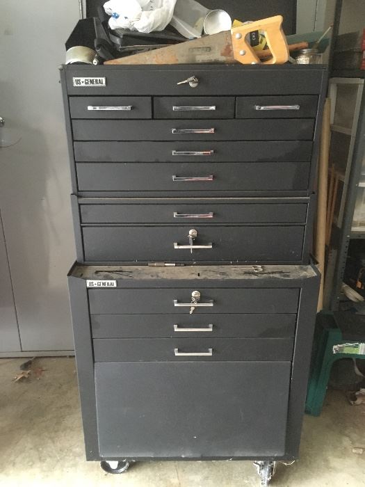 1 of 3 tall tool chest. Also smaller tool chests. Keys to all 