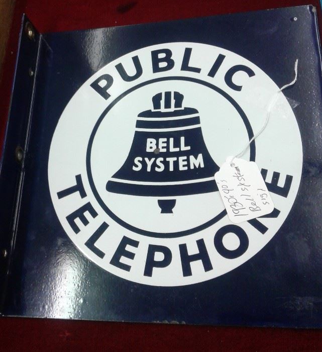 1930's -40's Bell System Telephone  Sign 