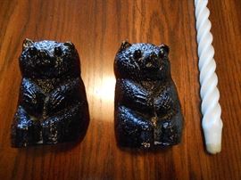 Blenko bookends about 8" tall - very heavy and solid