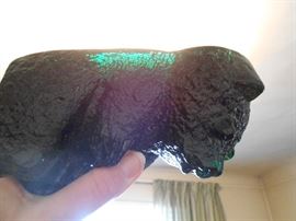 Blenko bookends are dark green