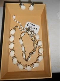 Lisner pair earrings, bracelet, necklace set