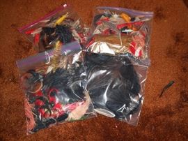 Misc. feathers, large and small