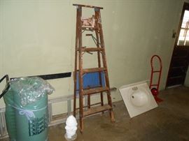Wood ladder and sink top
