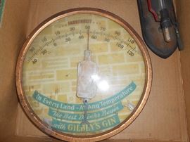 Gilbey's Gin round temp guage