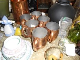 Copper Pitcher and cups