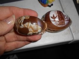 Small carved shells made in India