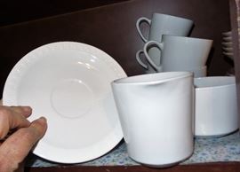 solid white dish set