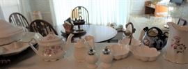 tea pots, pitchers, salt and peppers, tidbit trays