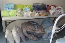Linens, sheets, towels, blankets, comforters