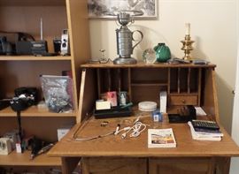 small secretary desk oak