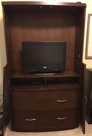 Armoire matches queen bed and nightstand. Will sell altogether for one price. 