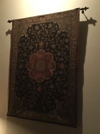 Wall Hanging,  Wine colored with Earthtones.  50” Wide by 68” High