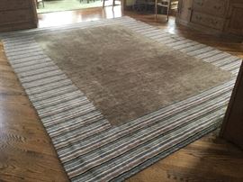 9’ by 12’ Muted Tones, 100% Wool from India