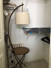 Unusual Lamp Table, Brass banded