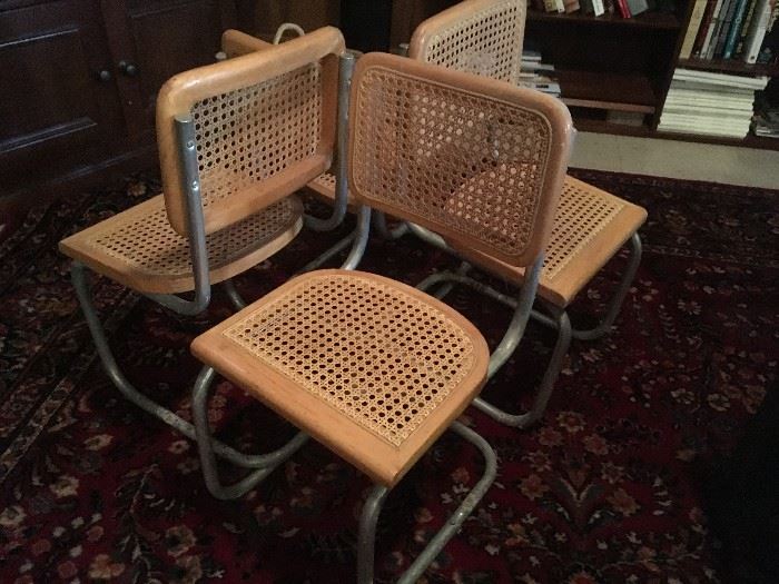 child's size set of 4 modern cane chairs