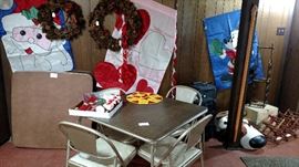 card table and 4 chairs, additional card table