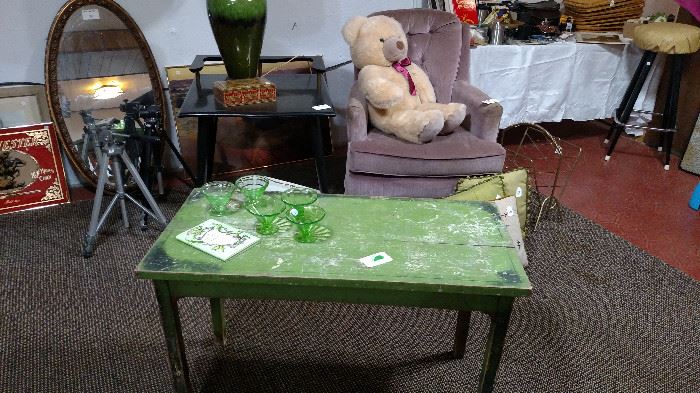 cool vintage green table